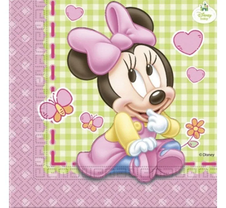 Servilletas de papel Baby Minnie, 33x33 cm, 20 uds.