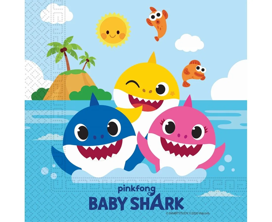 Servilletas de papel Baby Shark, 33x33 cm, 20 uds.