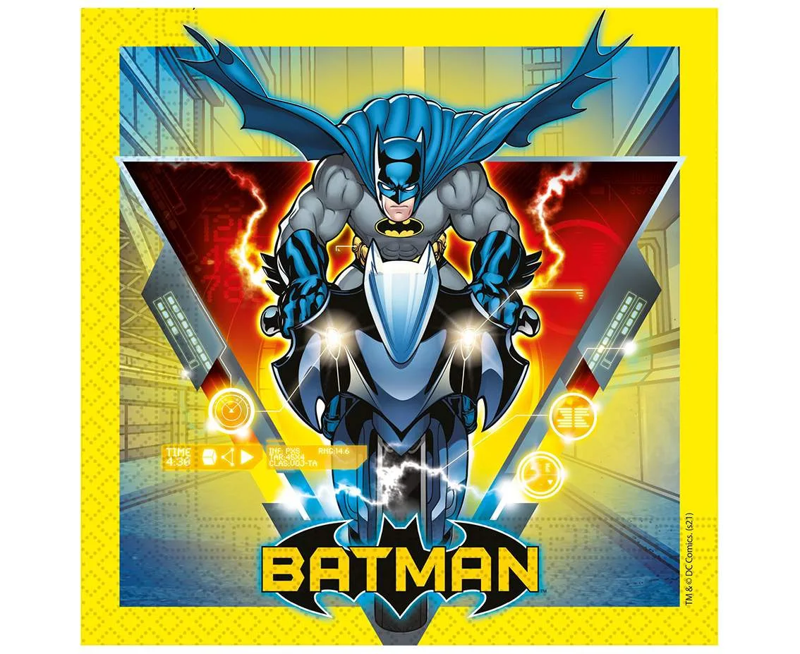Servilletas de papel Batman, 33x33 cm, 20 uds.