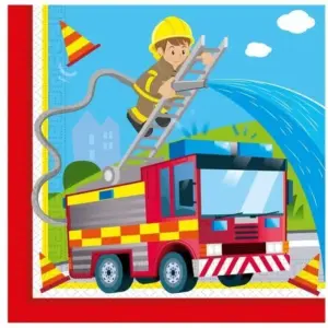 Servilletas de papel Bombero, 33x33 cm, 20 uds.