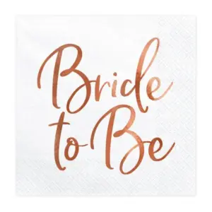 Servilletas de papel Bride to be, oro rosa, 33x33 cm, 20 uds.