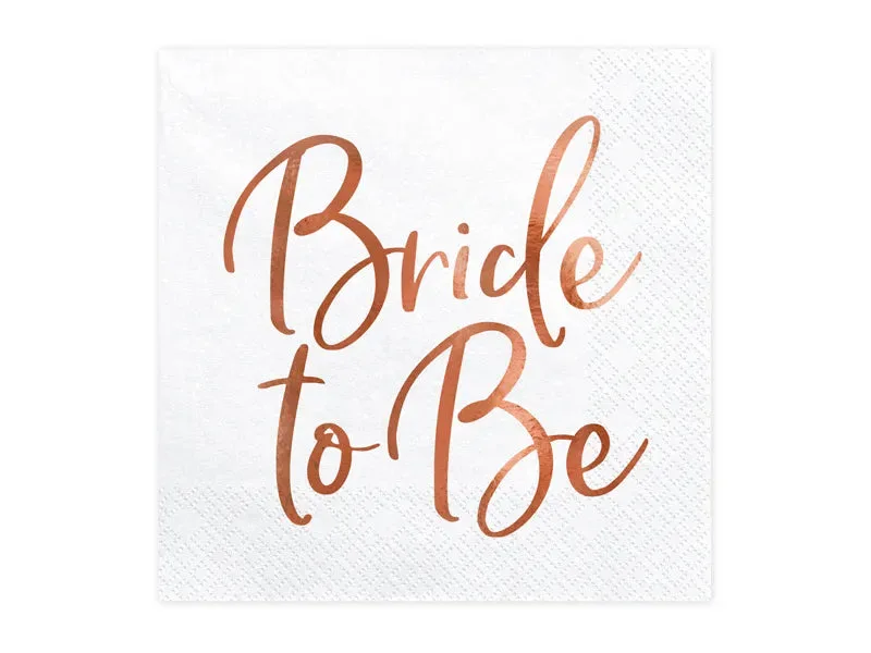 Servilletas de papel Bride to be, oro rosa, 33x33 cm, 20 uds.