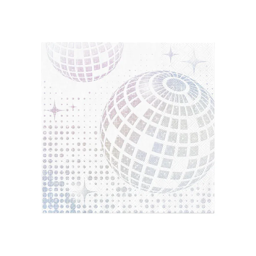 Servilletas de papel Disco Plata, 33x33 cm, 10 uds