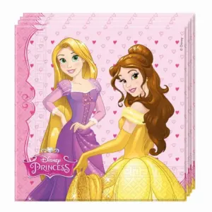 Servilletas de papel Disney Princesas y Corazones, 33x33 cm, 20 uds