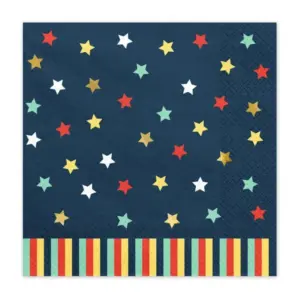 Servilletas de papel Estrellas, azul oscuro, 33x33 cm, 12 uds.