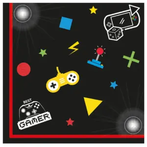 Servilletas de papel Gaming Party, 33x33 cm, 20 uds.
