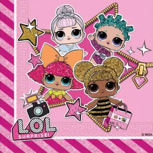 Servilletas de papel LOL Glitterati, 33x33 cm, 20 uds.