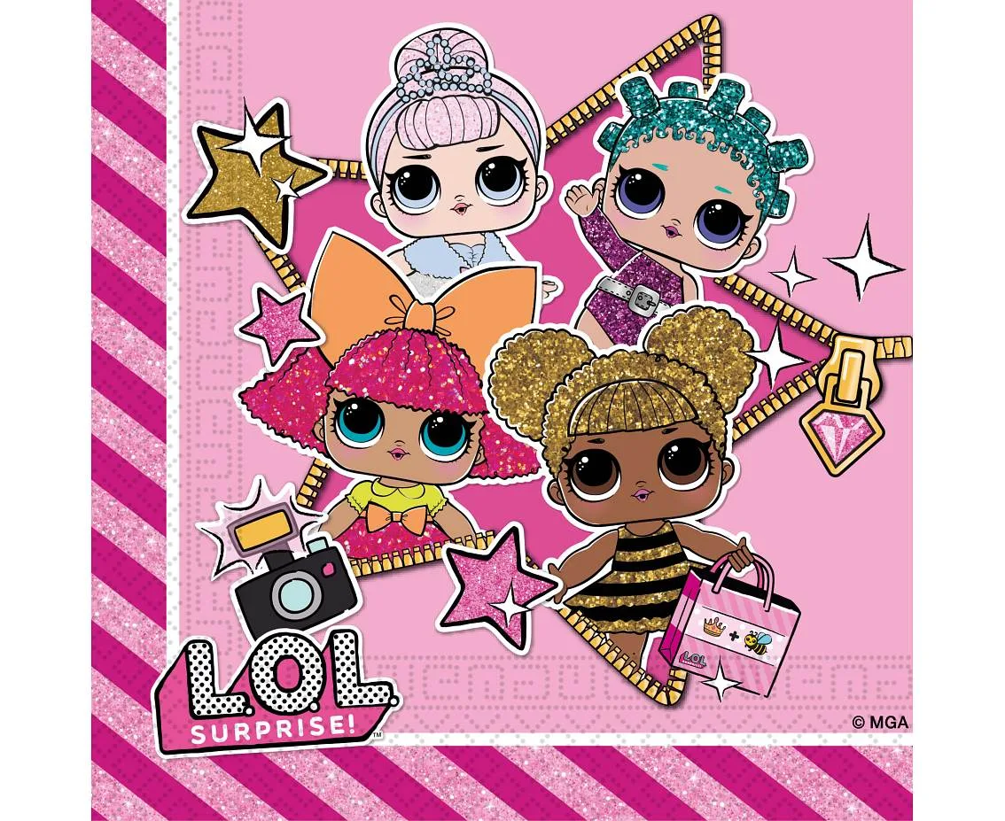 Servilletas de papel LOL Glitterati, 33x33 cm, 20 uds.