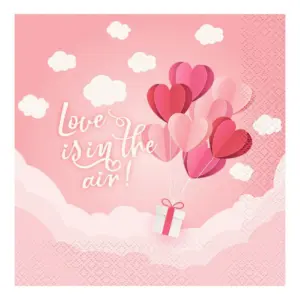 Servilletas de papel Love Is In The Air (rosa), 33x33 cm, 20 uds.