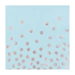 Servilletas de papel Lunares plateados, azul claro, 33x33 cm, 12 uds.
