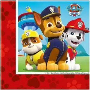 Servilletas de papel Patrulla Canina, 33x33 cm, 20 uds.