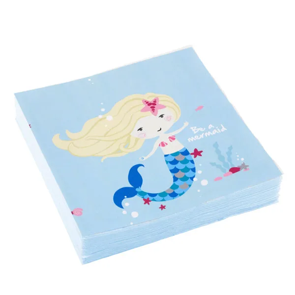 Servilletas de papel Ser una Sirena, 33 x 33 cm, 20 uds.