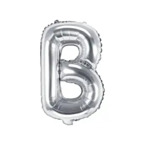 Globo de aluminio con la letra "B", 35 cm, color plata