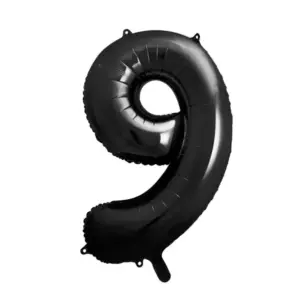 Globo de aluminio número 9, 86 cm, color negro