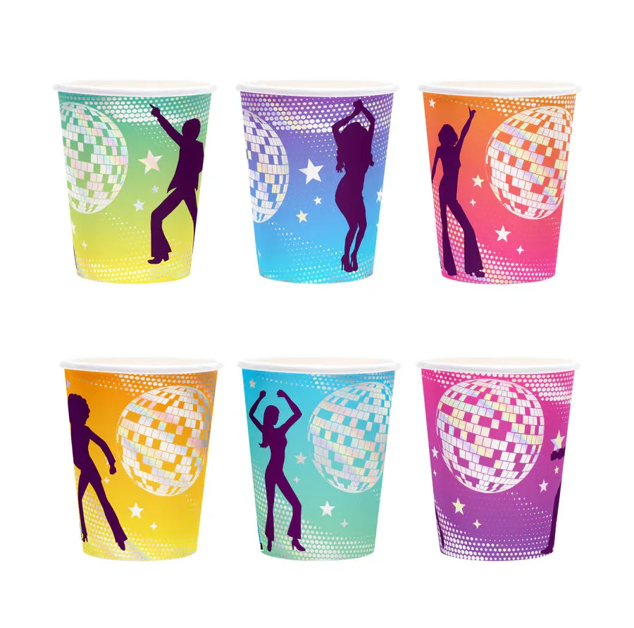 Vaso de papel Retro Disco, 220 ml, 6 uds.