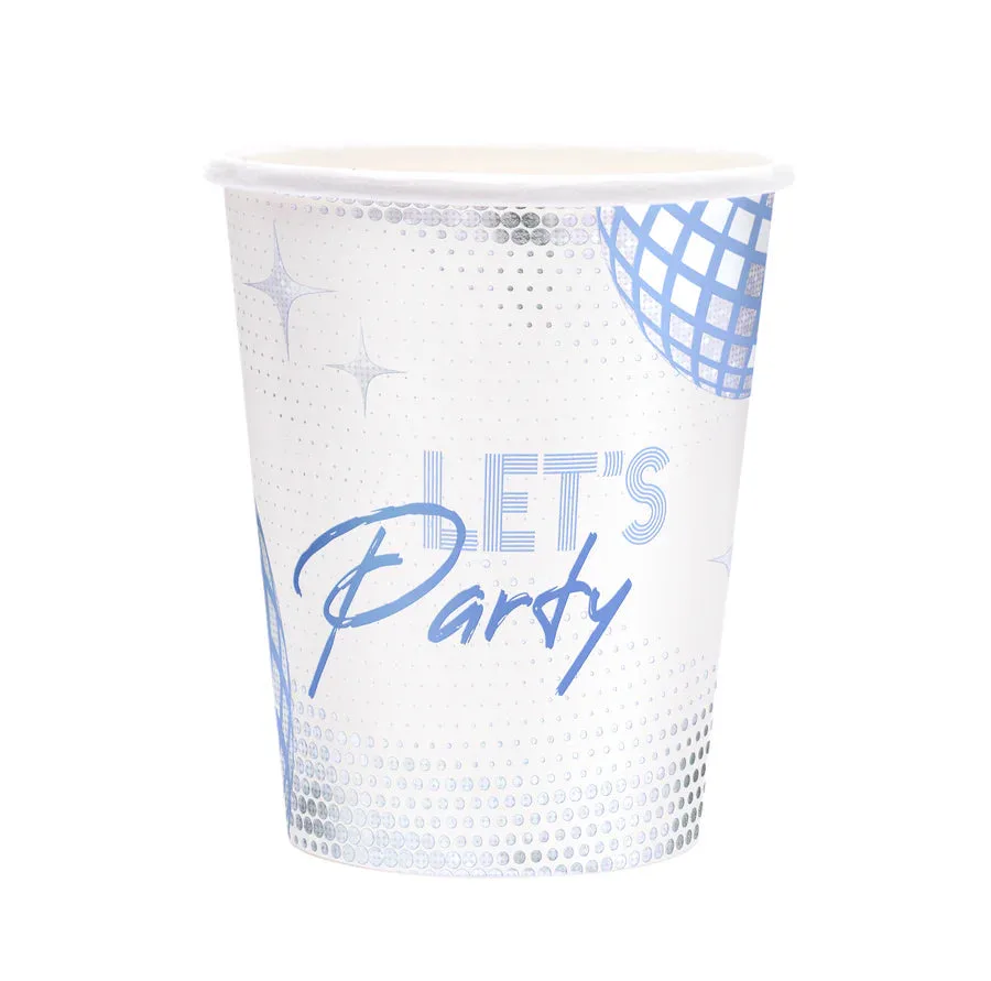 Vaso de papel Silver Disco, Let`s Party, 220 ml, 6 uds.