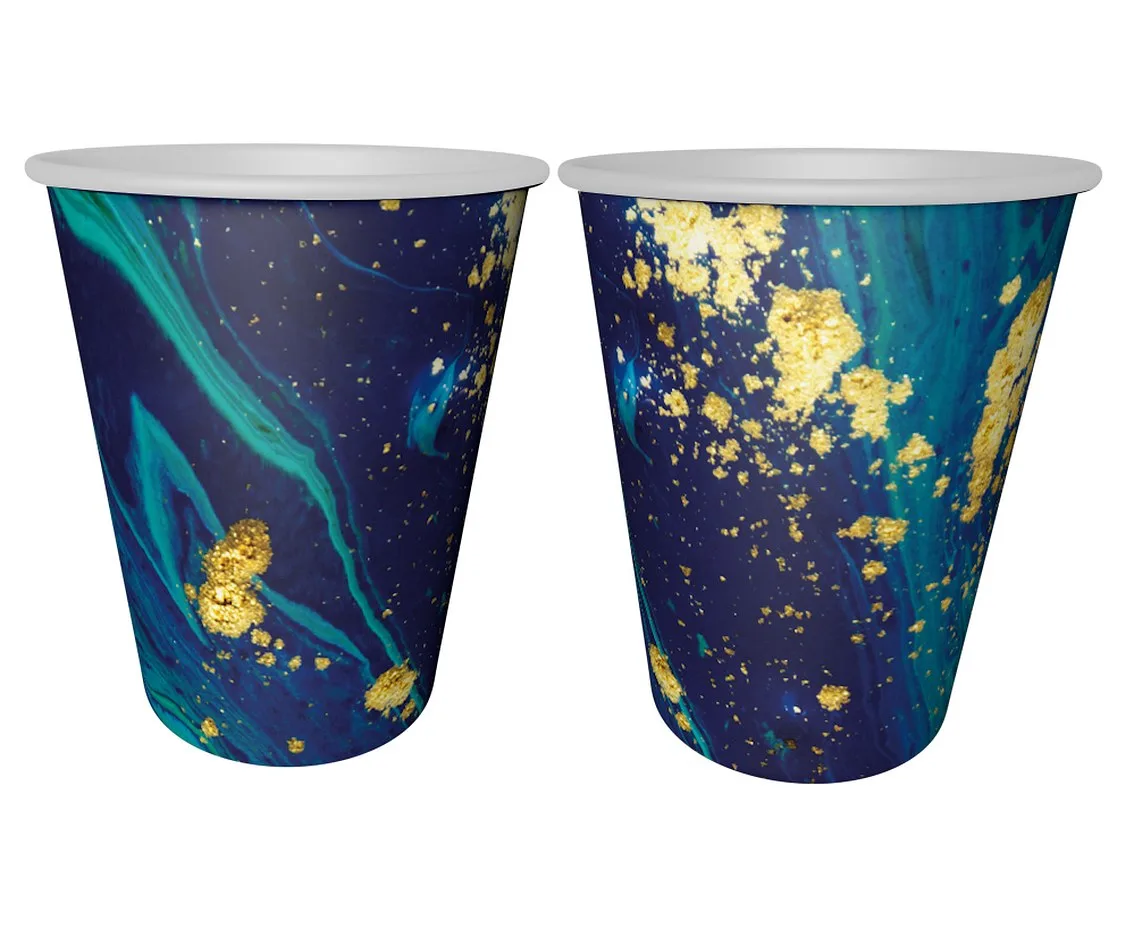 Vasos de cartón "Azul Medianoche", 240 ml, 6 uds.