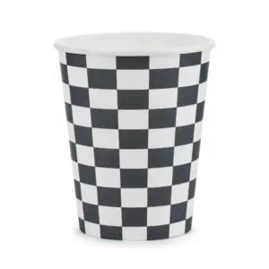 Vasos de cartón Bandera de cuadros, 220 ml, 6 uds.