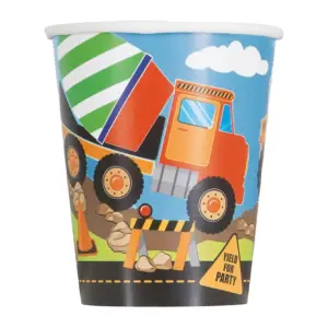 Vasos de cartón "Campo de construcción", 266 ml, 8 uds.