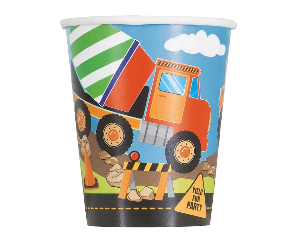 Vasos de cartón "Campo de construcción", 266 ml, 8 uds.