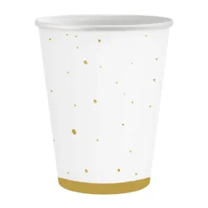 Vasos de cartón "Celebrate" (dorado), 250 ml, 6 uds.