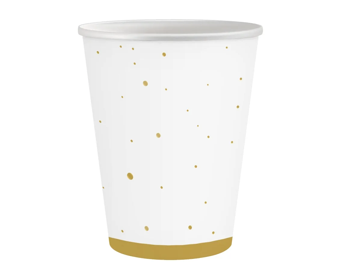 Vasos de cartón "Celebrate" (dorado), 250 ml, 6 uds.