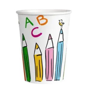 Vasos de cartón "Escuela", 250 ml, 8 uds.