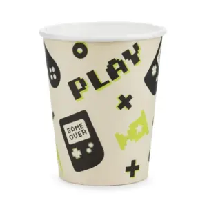 Vasos de cartón Gamer, 220 ml, 6 uds.