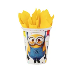 Vasos de cartón "Minions - Mi villano favorito", 8 uds., 250 ml