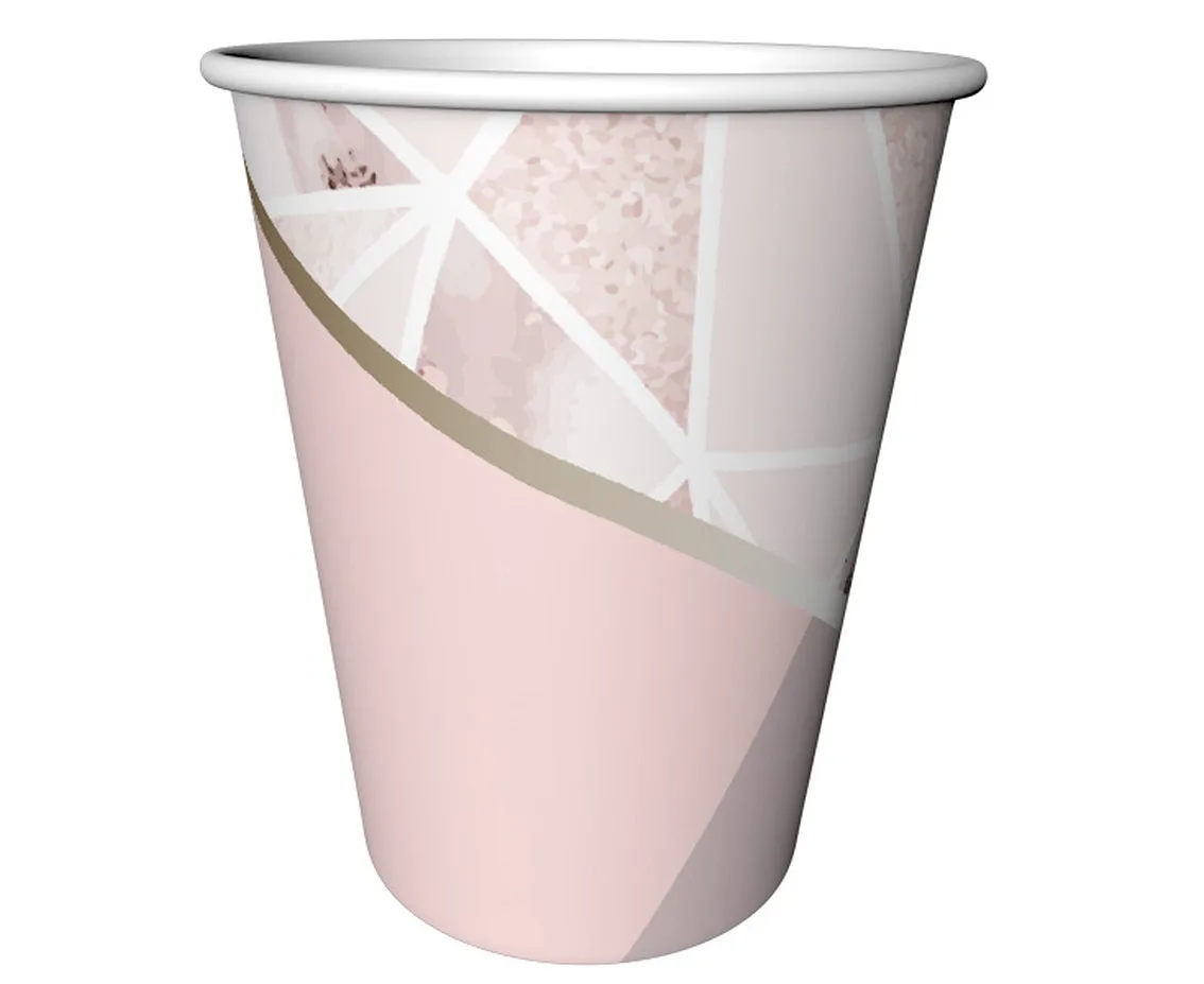 Vasos de cartón "Rose Chic", 240 ml, 6 uds.