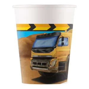 Vasos de papel "Construcción", 200 ml, 8 uds.