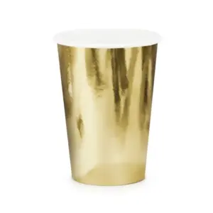 Vasos de papel, dorados, 220 ml, 6 uds.