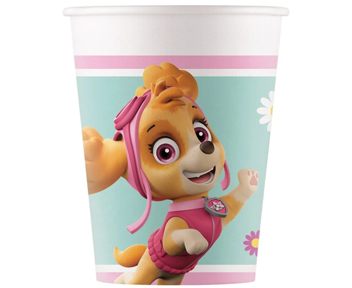 Vasos de papel La Patrulla Canina - Skye y Everest, 200 ml, 8 uds.