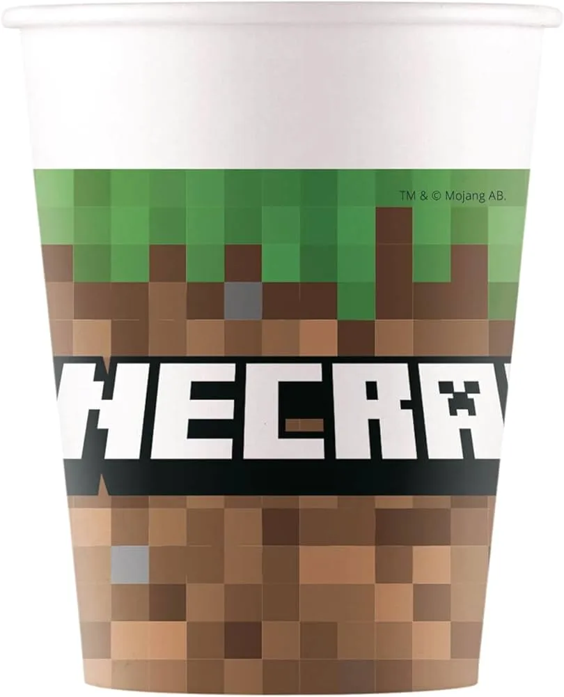 Vasos de papel Minecraft, 200 ml, 8 uds.