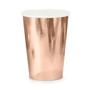 Vasos de papel, oro rosa, 220 ml, 6 uds.