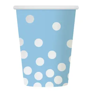 Vasos de papel "Puntos plateados", azul claro, 270 ml, 6 uds.