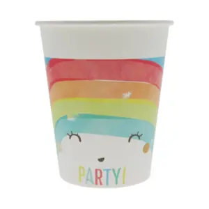 Vasos de papel "Rainbow Party", 200 ml, 8 uds.