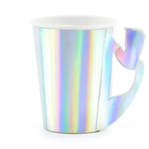 Vasos de papel Sirena, iridiscentes, 220 ml, 6 uds.