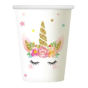 Vasos de papel Unicornio, 266 ml, 6 uds.